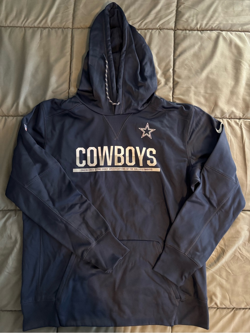 NFL Navy Nike Therma-FIT Hoodie with Drawstring